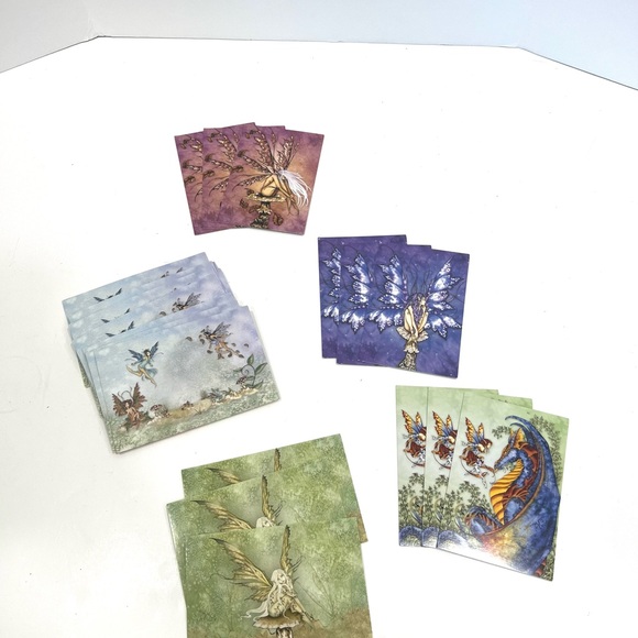 2004 Amy Brown Unicorn Fairies Dragon Stationary Card Envelope Set in Tin combo - Picture 13 of 16